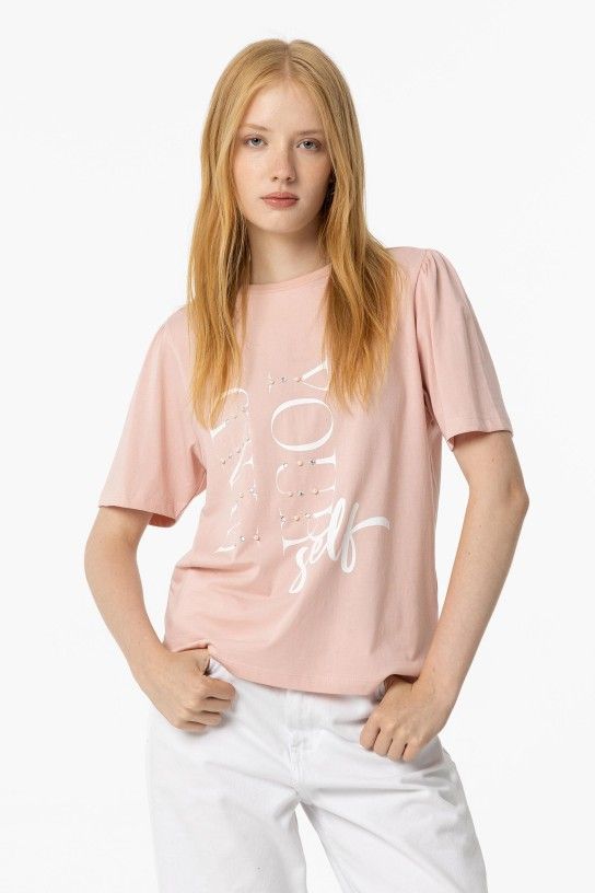 Camiseta Manga Corta Ballet 601 Rosa Plateada